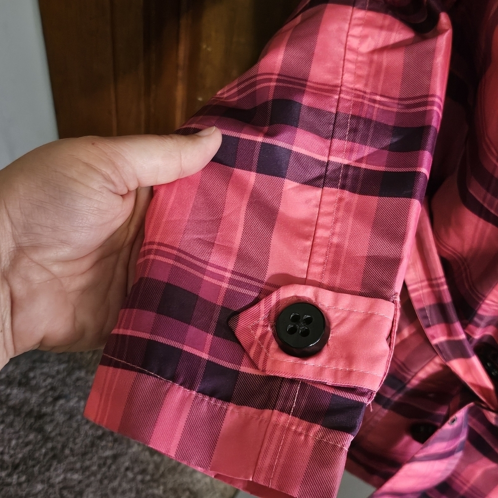 Pink Envelope Plaid Double Breasted Jacket Pink Size M - Picture 9 of 16